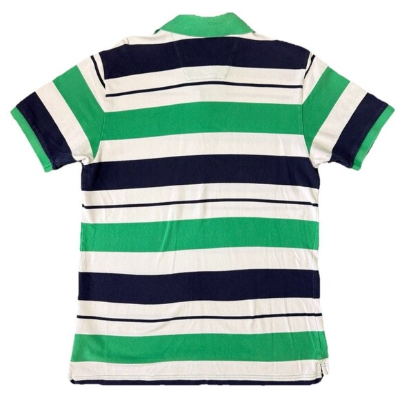 Nautica Mens Striped Polo Shirt Y2K Coastal Casual Preppy Sailboat Logo Sz Lg - Picture 3 of 7